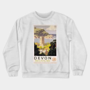 Devon - GWR - Vintage Railway Travel Poster - 1930s Crewneck Sweatshirt